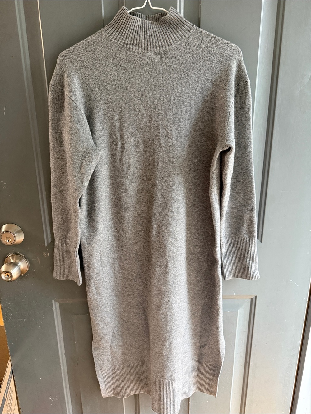 a new day Gray Ribbed Mock Neck Sweater Dress